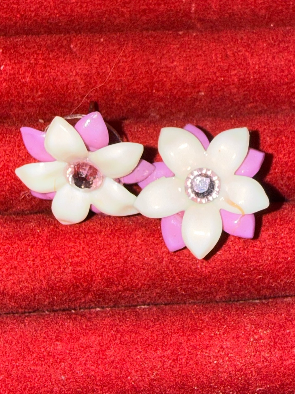 Tarina Tarantino Pink and White Flower Stud Earrings